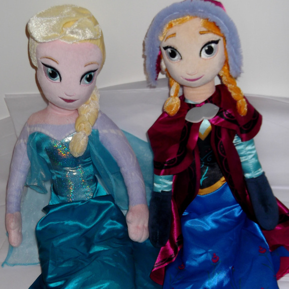 frozen anna and elsa plush dolls